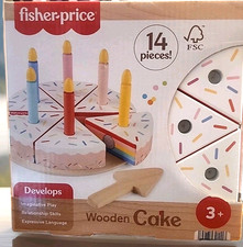 Fisher-Price Wooden Cake Toy Set 14pc Imagination Play Language Relation Skills