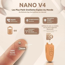 Invisible Bluetooth Wireless Earpiece NANO Magnetic Micro In-ear Earbud For Exam