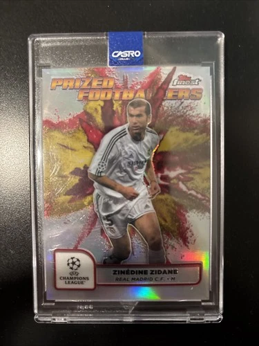 Zinedine Zidane 2024-25 Topps Finest Prized Footballers Yellow Red Fusion SSP