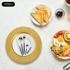 100*Charger Plates Set Round Plates Charger Plate for Wedding Party Baby Shower
