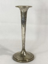 Vintage Evans Silver Plate Trumpet Vase Art Deco Swag Flared Bud Vase 9.375&rdquo;