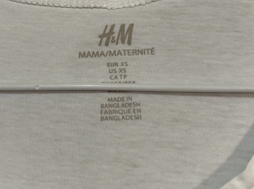 Lot Of 5 Maternity XS Tops Short Sleeve H&M Old Navy Isabel Black White Green - Image 3 of 4