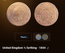 1844 UK half farthing