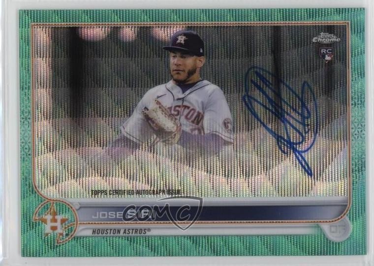 2022 Topps Chrome Rookie Aqua Wave Refractor /199 Jose Siri #RA-JS Auto yk0