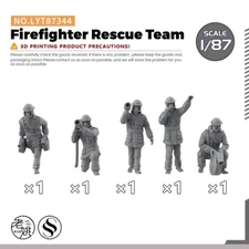 Scene Model LYT87344 1/87 HO Scale Car Railroad Scenery Firefighter Rescue Team