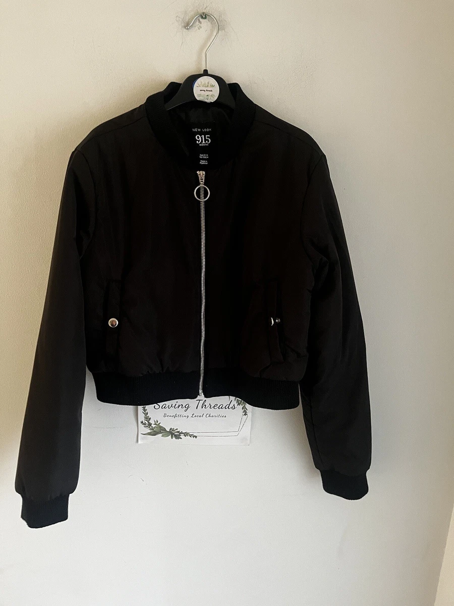 new look 915 age 12-13 Bomber Jacket, Black, Zip Up 🍃benefits Charity 🍃 |  eBay