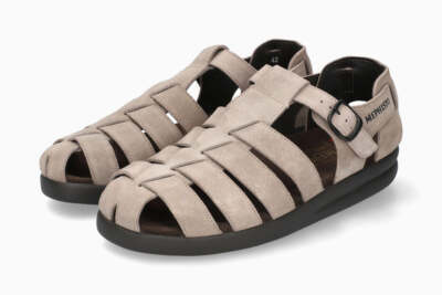 Mephisto Men's Sam Warm Grey 860 Fisherman Ankle Buckle Strap