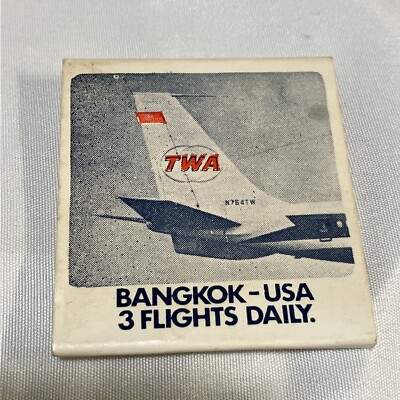 VTG TWA THE TWO VIKINGS BANGKOK USA3 Flights Daily The Thai Match Co Matchbook