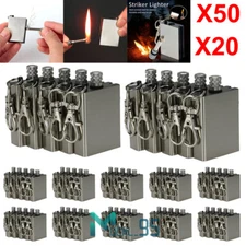 Reusable Match Lighter Emergency Survival Camping Fire Starter Flint Metal Match