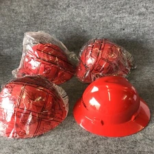 Lot Of 4 MSA 475371 Red Full Brim Hard Hat Type 1, Class E ANSI Class V-Gard New