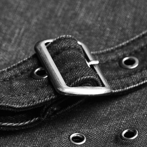 Punk Rave Negro Dieslpunk Jeans Bolsa Desmontable Pantalones Góticos Apocalípticos - Imagen 7 de 9