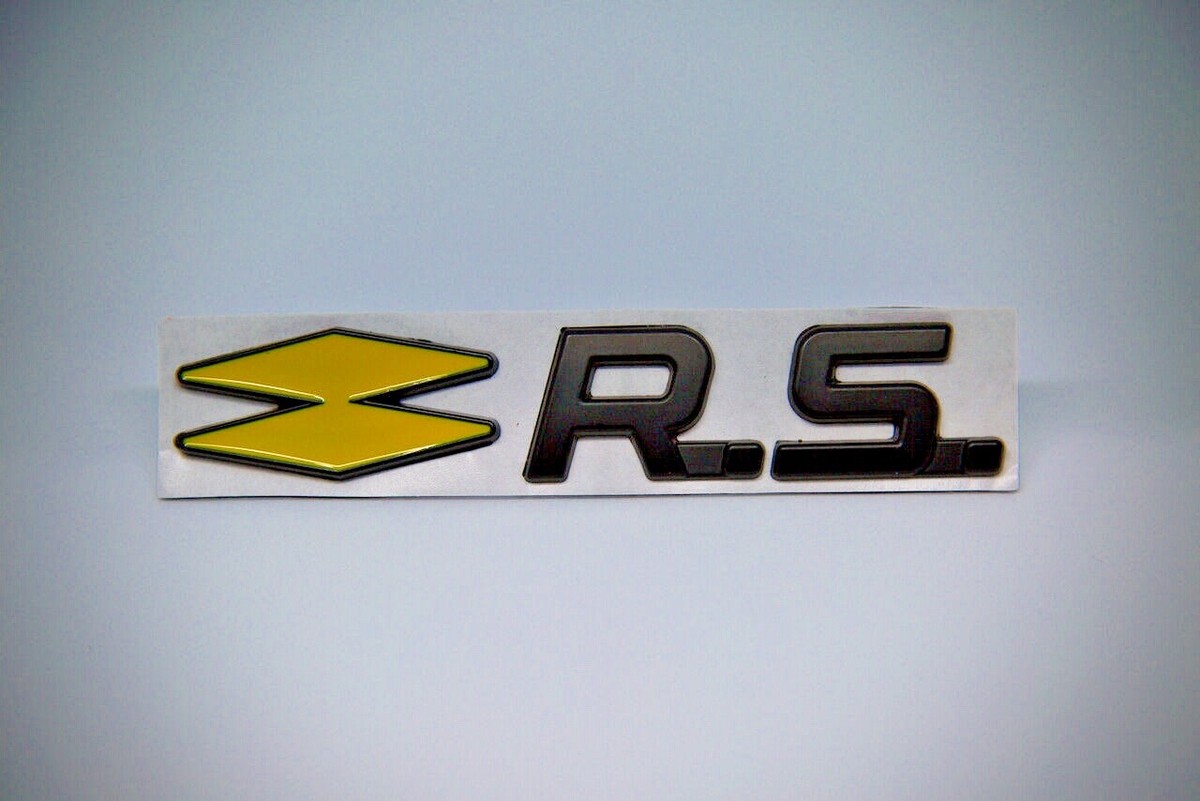 Black RS Renault Sport Metal Boot Badge Emblem /Clio /Megane  