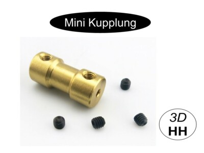 Mini Wellenkupplung aus Messing 3D Modellbau. Versand gleicher Tag (KMin) 