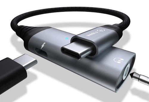 USB C to 3.5mm Jack and Charger Adapter with PD 60W Fast Charging, 2 in 1 Type C - 第 1/6 張圖片