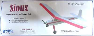 BMJR Sioux 1/2 Sport Free Flight Balsa Modellflugzeug Bausatz (880 mm Spannweite)
