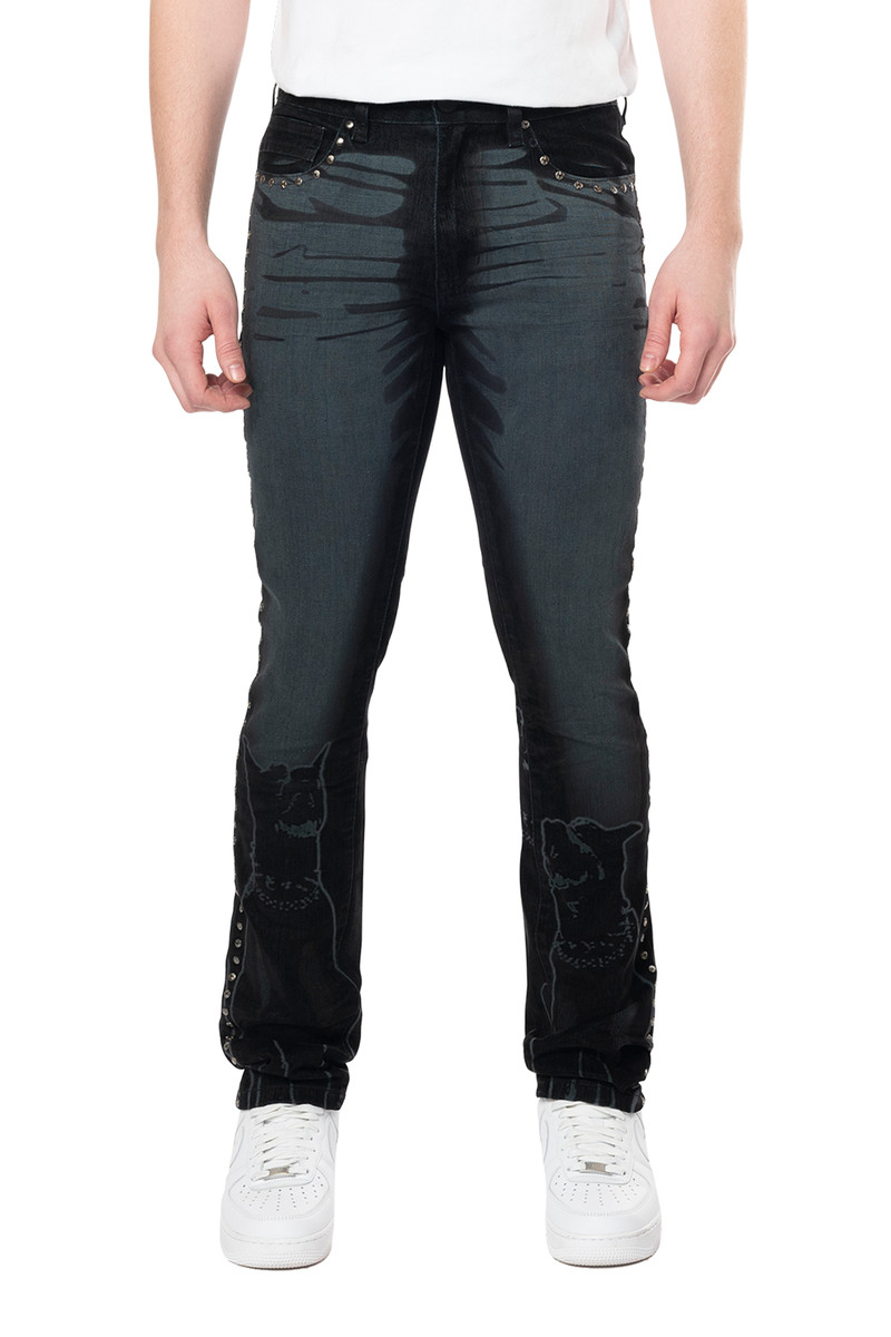 Мужские джинсы Smoke Rise из флока черного цвета-BLK-42 15290₽