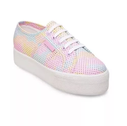 Superga 2790 Multi Polka Dot Platform Sole Fashion Sneakers White