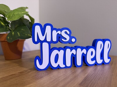 Custom Nameplate 3D Personalized Name Sign 3D Printed Multiple Colors Available