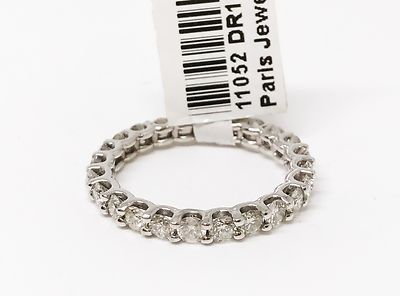 14K Weißgold U-förmiger Ewigkeit Diamant Ehering, Durchmesser 1,64 ct