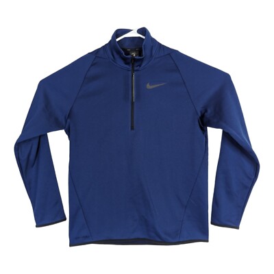 Nike Therma Dri Fit Mens Medium Blue 1/4 Zip Pullover Fleece