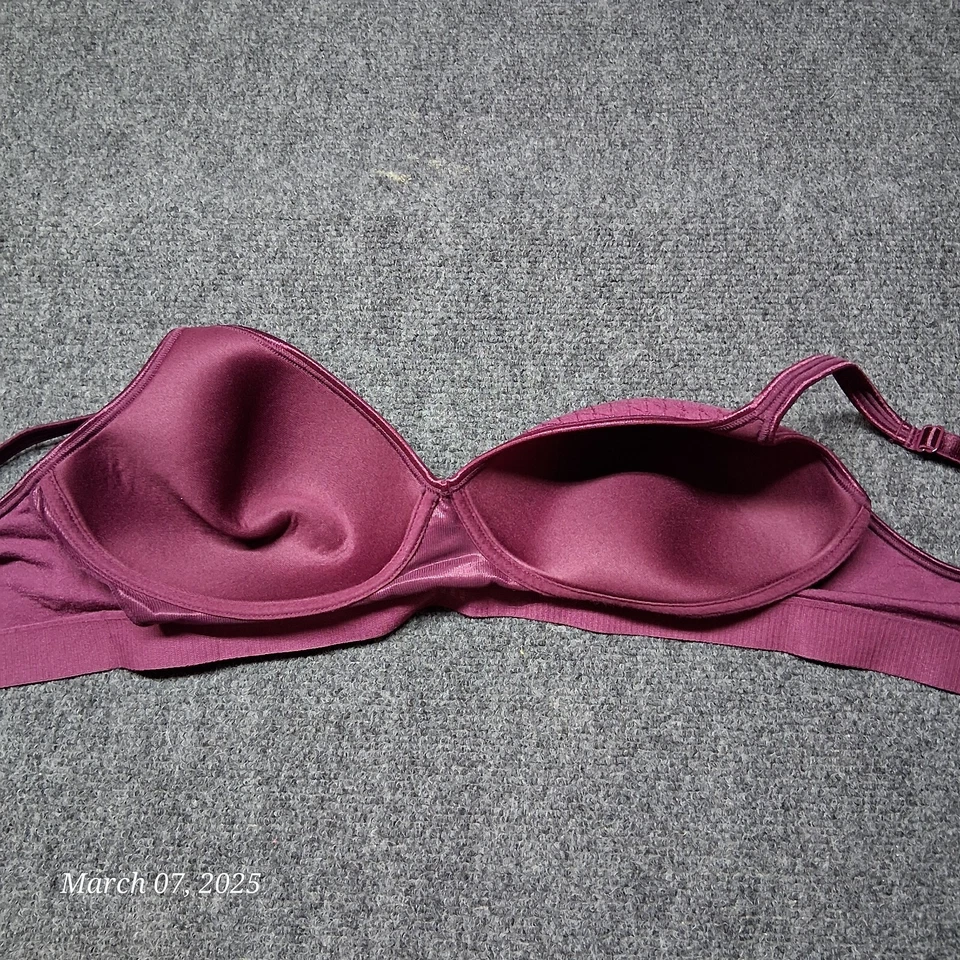 Sujetador HANES Ultimate Perfect Coverage Mujer Talla Grande Granate Inalámbrico Foto 2 de 3