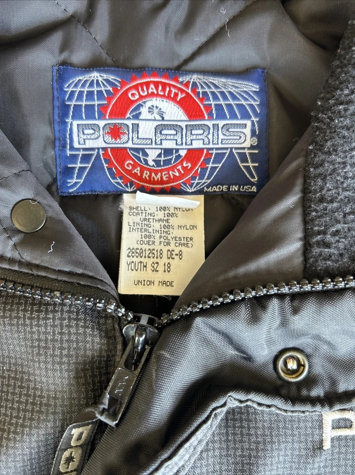 Chaqueta de moto de nieve vintage Polaris juvenil talla 18 hecha en EE. UU. Hecha en la Unión Indy Usada en Excelente Condición Foto 4 de 4
