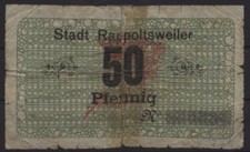[18969] - NOTGELD RAPPOLTSWEILER (obecnie: Ribeauvillé), miasto, 50 Pf, o. D. (um 1