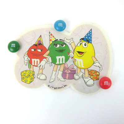 Vintage M&Ms Refrigerator Magnet Red Green Yellow M&Ms 3D Candy Birthday Party