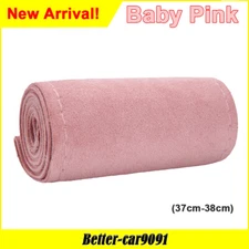 DIY Genuine Leather Car Steering Wheel Cover Velvet Soft 37-38cm Pink Hand Sewin