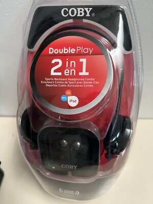 COBY CV232 Sports Double Play 2 in 1  Headphones With Earbuds