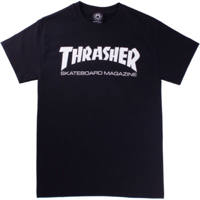 Thrasher SKATE MAG Black White Screenprint Logo Standard Fit S/S