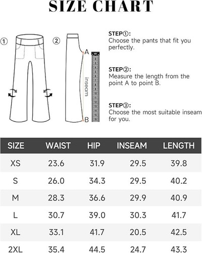 11-Wide Leg Yoga Pants Women Stretch Dress Lounge w Pockets High Waisted (S) - Picture 11 of 13