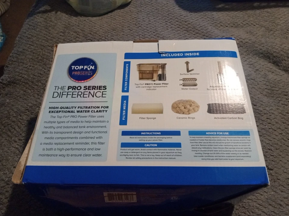 TOP FIN® PROSERIES•PRO70 POWER FILTER 70 GALLON AQUARIUM•FILTERS 300 GALLONS/HR. - Image 2 of 2