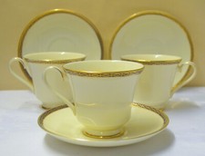 3 x Minton St James DUO Tea Cup Saucer Cobalt Blue Gilt Trim