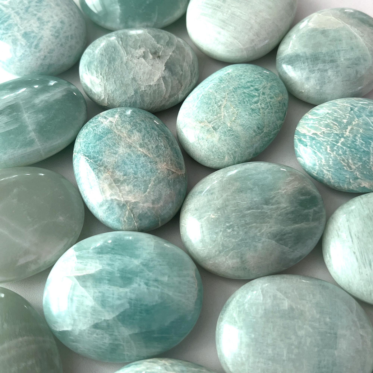 GOOD LUCK Amazonite Palm Stone Healing Prosperity Stone