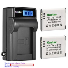 Kastar Battery LCD Wall Charger for Olympus Li-50B LI50C Tough TG-820 TG-830 iHS