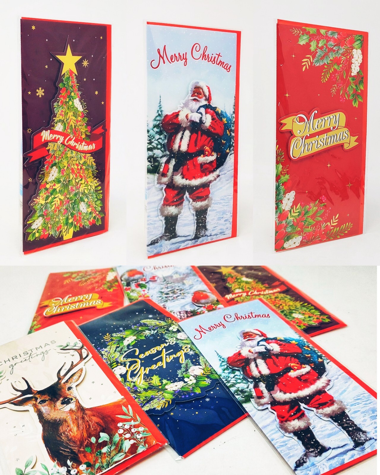 Confezione da 3 confezioni cartolina di Natale portafoglio denaro 3D portacontanti busta...