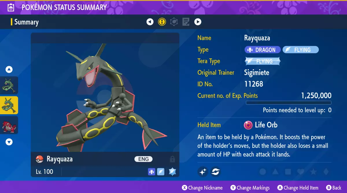 SHINY RAYQUAZA 6IV RARE Exclusive Pokemon Scarlet & Violet 