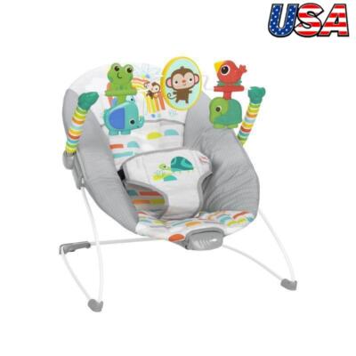 Vibrating Baby Bouncer Portable W/ Spin Toys Infant Activity Seat Newborn 0-6M