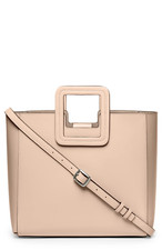  295 Staud Women's Calfskin Leather Shirley Top Handle Tote Bag in Dune Cream 
