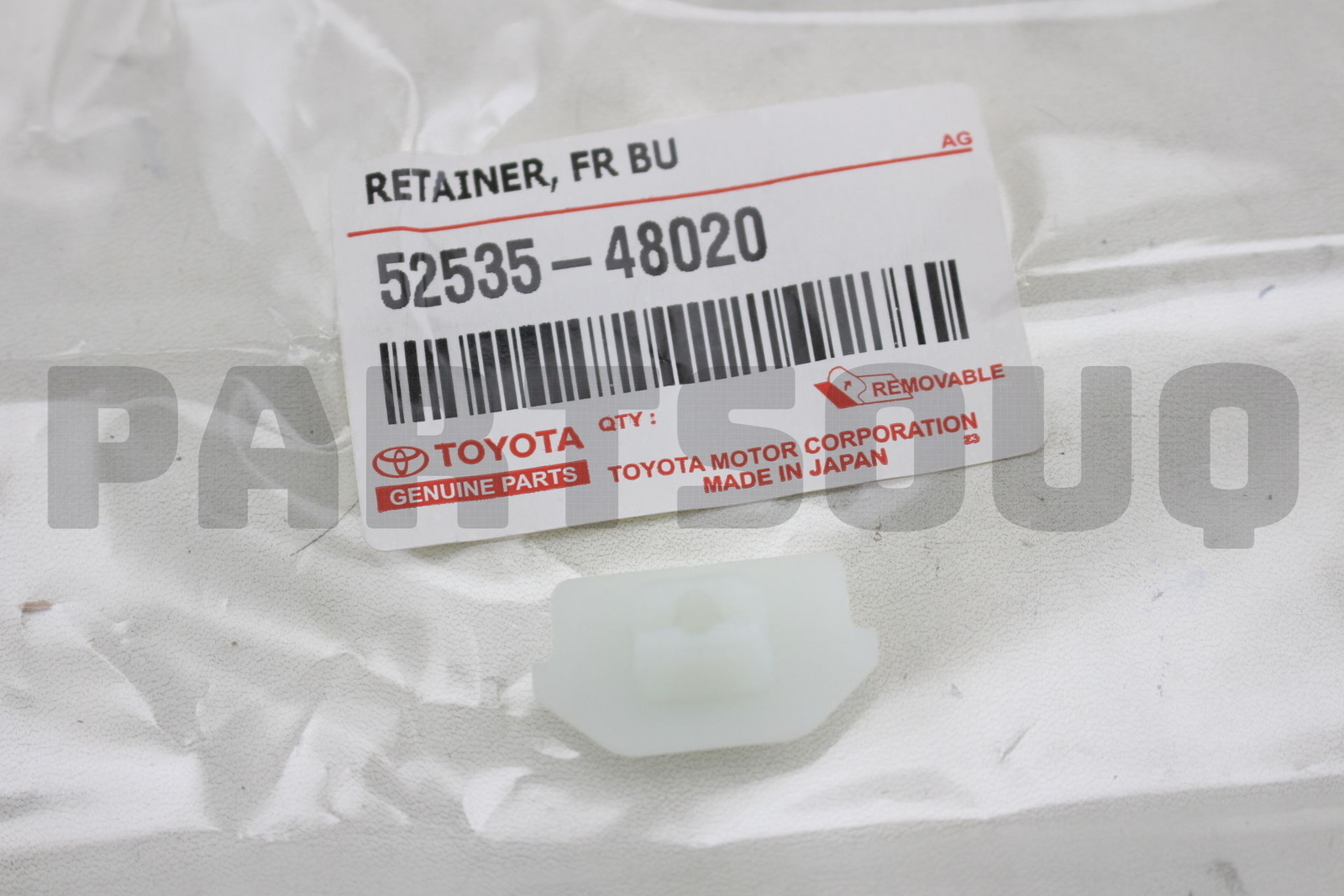 5253548020 Genuine Toyota RETAINER, FRONT BUMPER SIDE, RH/LH 52535  