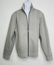 Michael Kors Track Jacket Gray Full Zip Snap Close Pockets Men's Size XL 