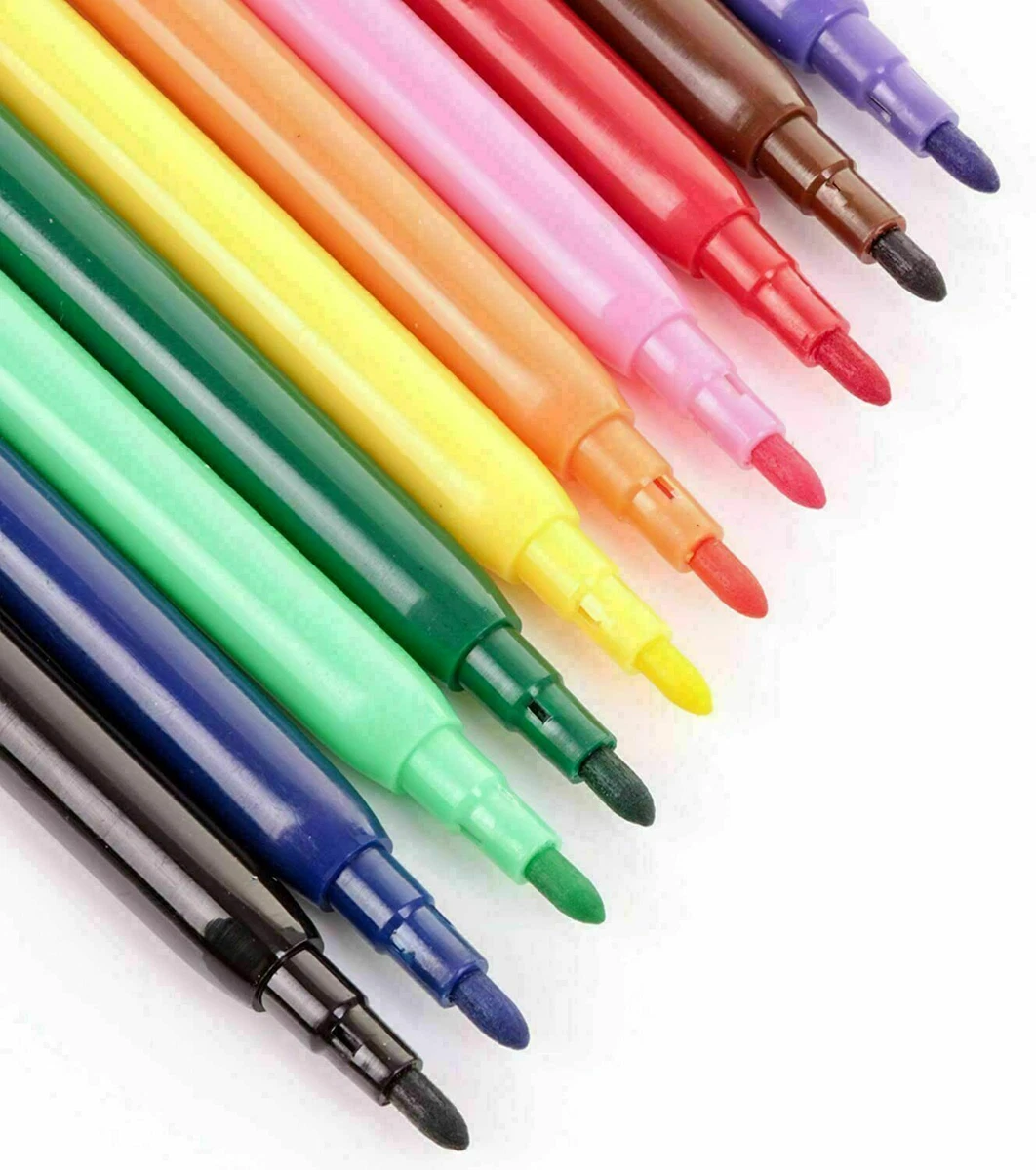 School Smart Felt Tip Pen Marker, Water Based Ink Fine Tip, Assorted  Colors, Pack of 8