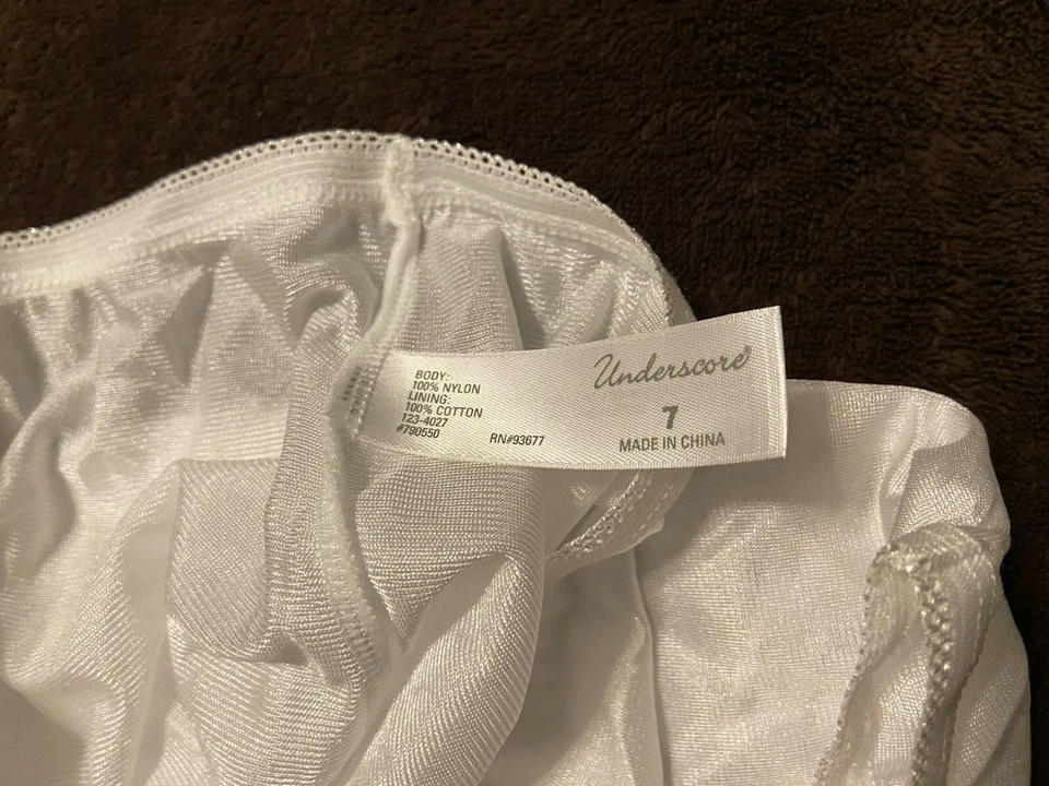 (2) Calzoncillo JCP Underscore Brillante Suave 100% Nylon Blanco Transparente #93677 Talla 7 Foto 4 de 4