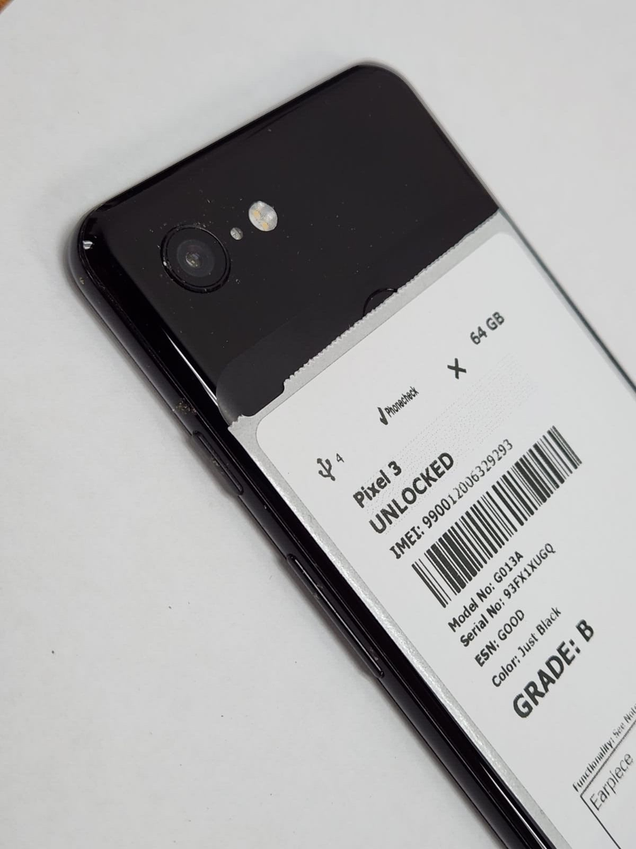 DEFECTIVE - Google Pixel 3 - 64GB - Black - Unlocked - G013C