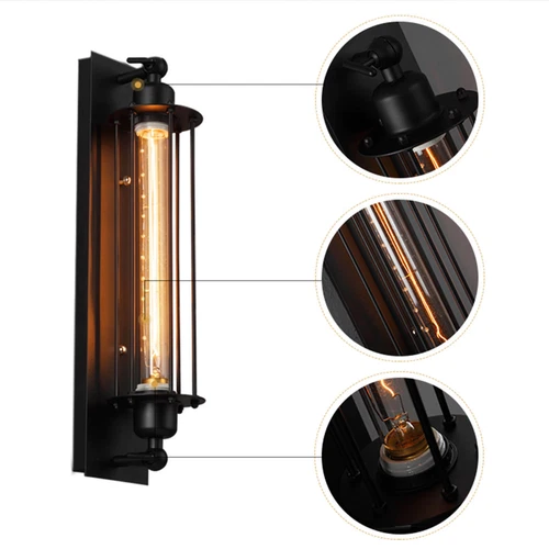 Vintage Wandleuchte Retro LED Wandleuchter Außenlampe Industrie Käfig Wandlampe - Bild 6 von 14