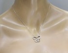 925 Sterling Silver .10ct diamond Double Butterfly pendant necklace 5.9g 18" — photo 8
