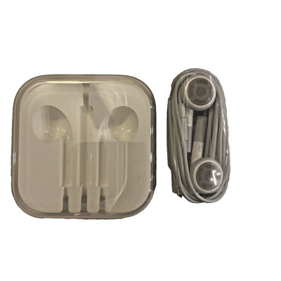 Original Apple Wired iPhone iPad iPod Ear Buds White AIR Buds with Case, New!