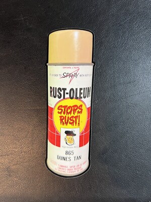 STICKER Rusto Dunes Tan Die Cut Spray Paint Can STICKER Big Scotty Rustoleum
