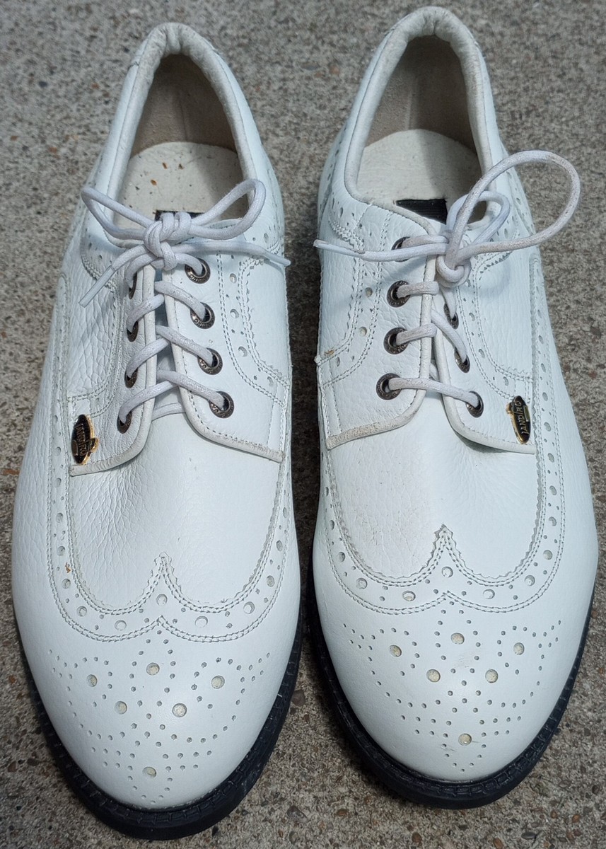 Jandiro Classic Mens White Leather Golf Shoes Size US 8 Korea 260